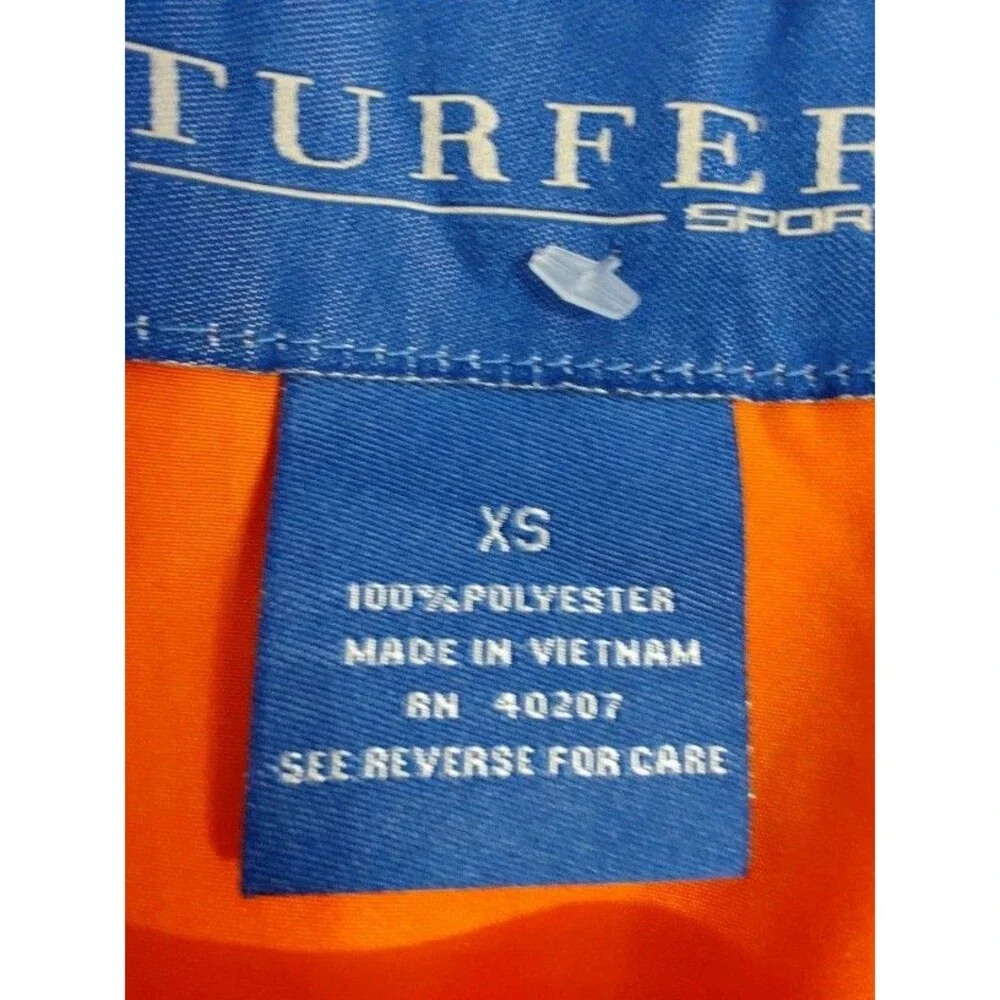 Men's Turfer Sport 1/2 Zip Hooded Orange Windbreaker Size XS See discription